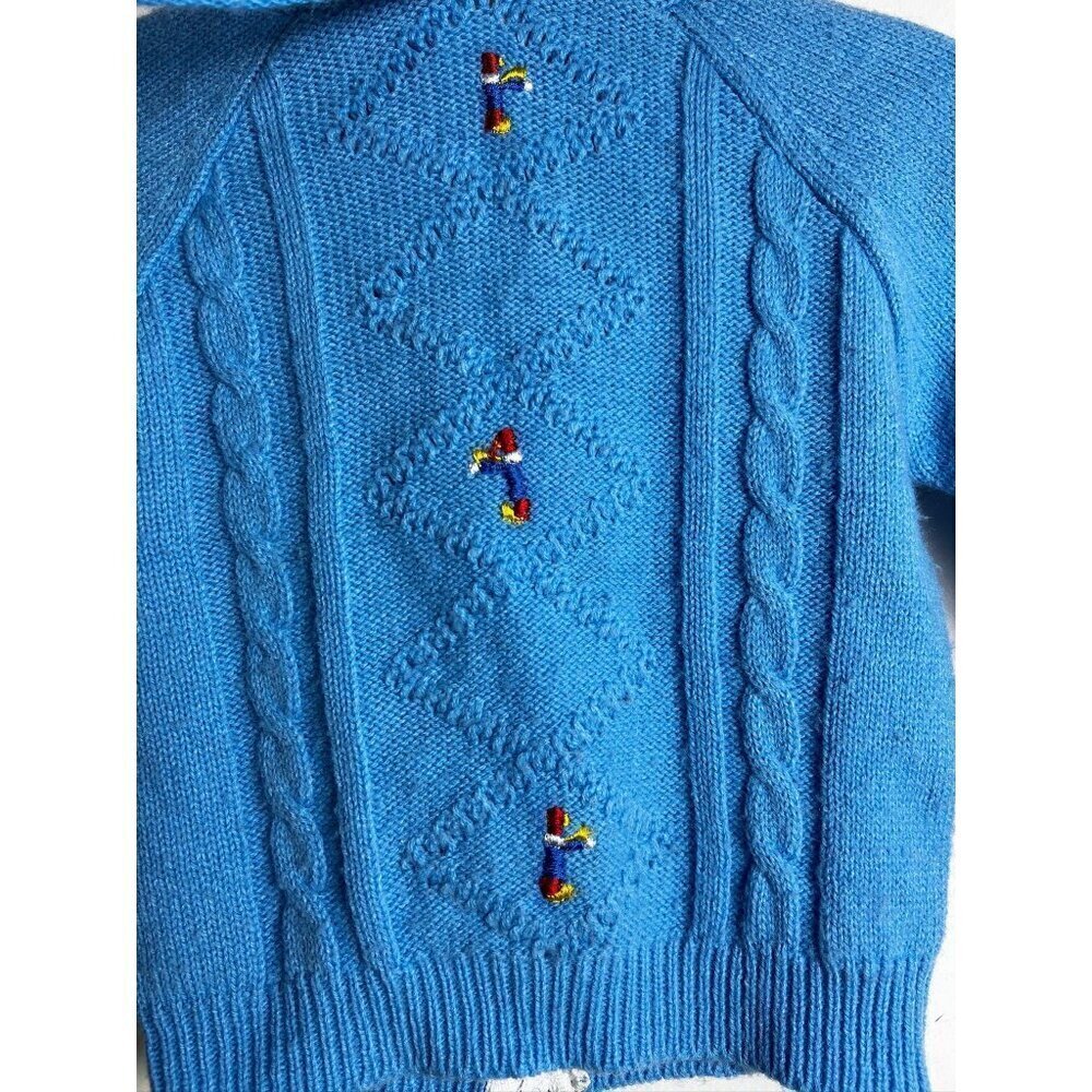 vintage tiny tots blue ski sweater 18 months - Picture 4 of 10